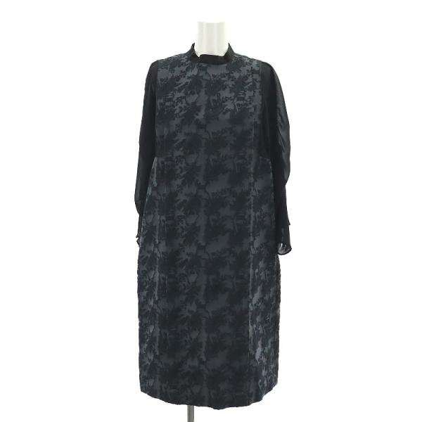 ミントデザインズ mintdesigns FLOWER JQ DRESS ワンピース ひざ丈 七分袖...