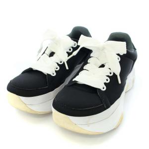 ナゴンスタンス nagonstans Platform Sneakers スニーカー シューズ 厚底 Vibramソール US8 25cm 黒 ブラック /TK レディース