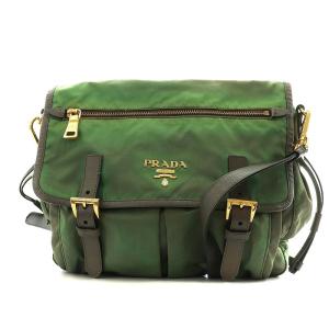 プラダ PRADA TESSUTO SAFFIANO ショルダーバッグ ロゴ ナイロン レザー カーキ BT0692 /AN22 ■SH ■OH レディース｜vectorpremium