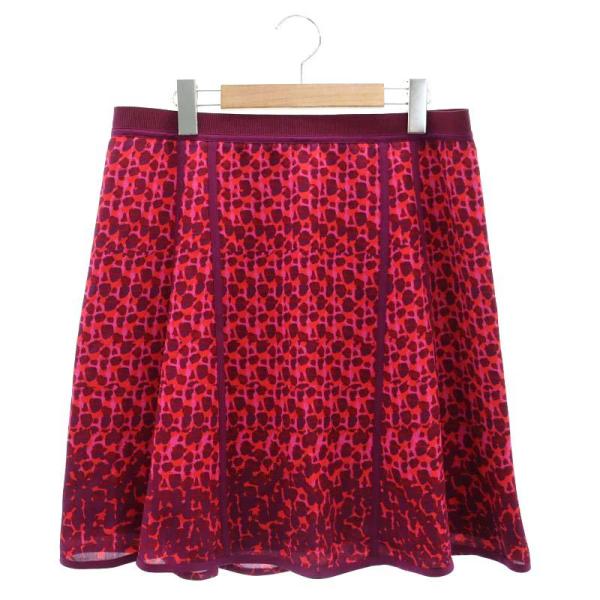 マークバイマークジェイコブス スカート ミニ フレア 総柄 大きいサイズ 12 紫 ピンク 赤 /N...