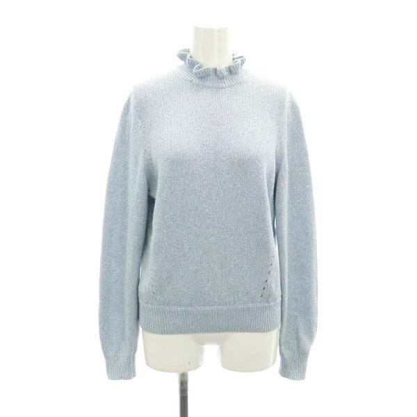 デザインワークス DESIGNWORKS ラメ衿フリルプルオーバー ニット セーター 長袖 38 水...