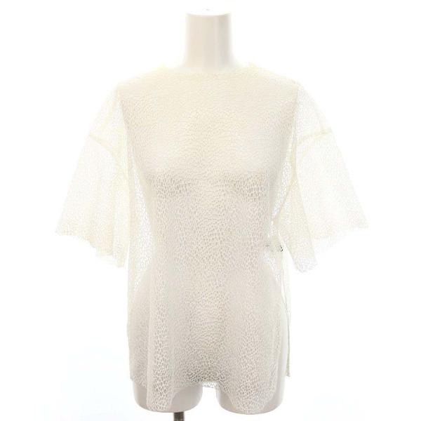 ルシェルブルー LE CIEL BLEU メッシュ半袖カットソー プルオーバー 36 S 白 ホワイ...