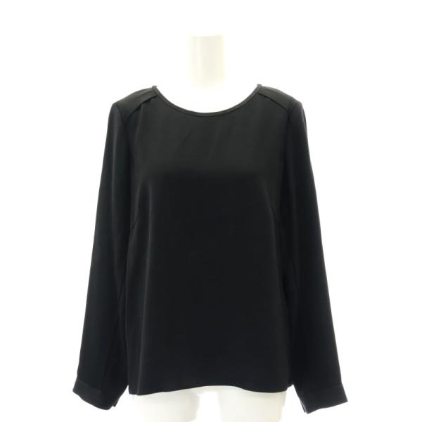 デザインワークス DESIGNWORKS クルーネックブラウス 長袖 プルオーバー 38 黒 ブラッ...