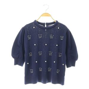ミュベール 長袖 アネモネプリントカーディガン【38】青 コットン 春夏秋冬 ミュベール 長袖 アネモネプリントカーディガン【38】青