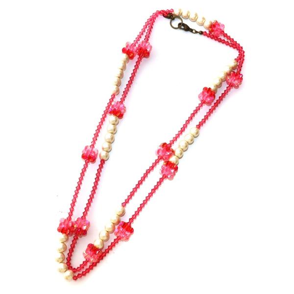 プティローブノアー petite robe noire ビーズネックレス フェイクパール ロング 二...