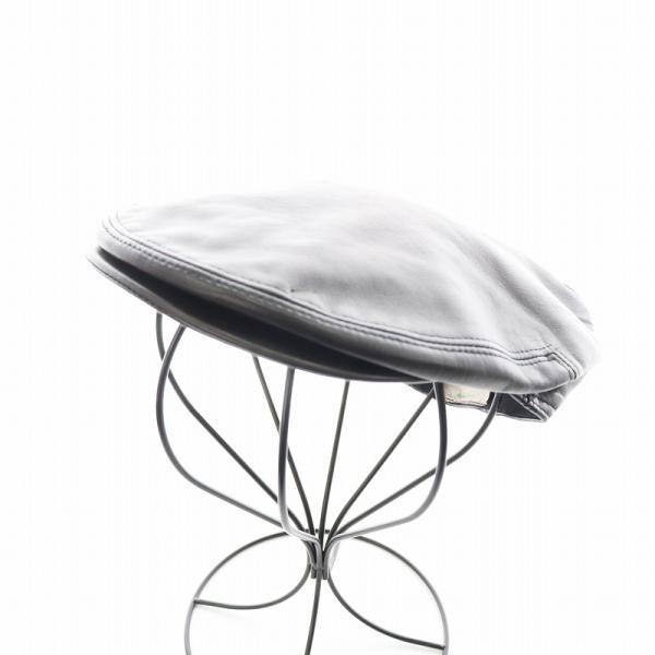 アニエスベー agnes b. ハンチング 帽子 レザー 58 黒 ブラック /AN35 ■OF レ...