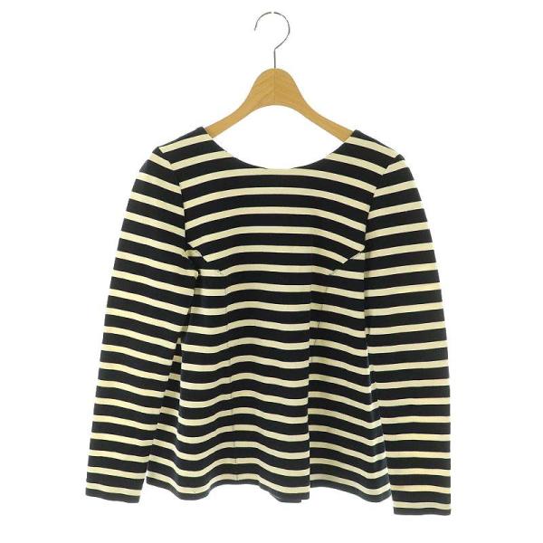 デザインワークス DESIGNWORKS バックリボンボーダーカットソー 38 アイボリー 黒 /M...