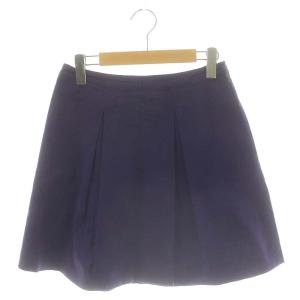 キャシャレル cacharel ボックスプリーツスカート ミニスカート 36 ネイビーブルー /ES ■OS レディース