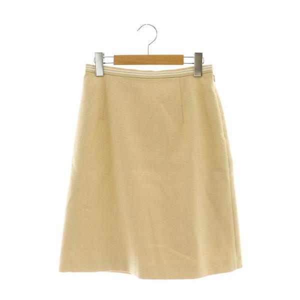 アナイ ANAYI 台形スカート 膝丈 コットン リネン混 38 エクリュ /NR ■OS レディー...