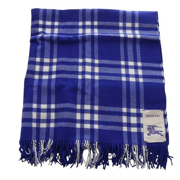 未使用品 バーバリー BURBERRY Tri Bar Check Wool ブランケット ひざ掛け...