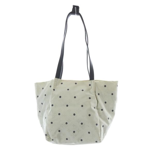 ラシット RUSSET ドット柄 バルーントートバッグ ハンドバッグ 白 ホワイト 黒 ブラック /...