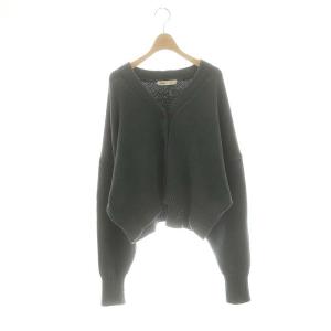 ブラック バイ マウジー BLACK by moussy 24AW cotton knit cardigan カーディガン Vネック F モスグリーン /DO ■OS レディース