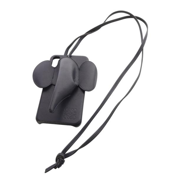 ロエベ LOEWE エレファント 像 アナグラム iPhoneX/XS対応ケース 紺 ネイビー /S...