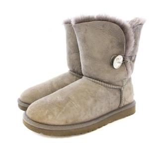 アグ UGG ベイリーボタン ブリング W BAILEY BUTTON BLING 3349 ムートンブーツ ショートブーツ スエード 23cm グレー ■OF
