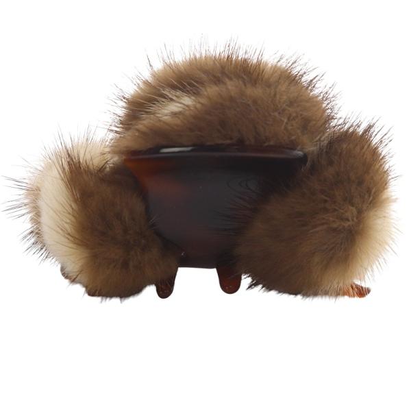 アッカ acca ファーヘアクリップ 茶色 ブラック /SR21 レディース