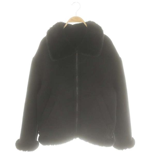 エミリアウィズ EmiriaWiz フェイクムートンブルゾン ジャケット ジップアップ F ブラック...