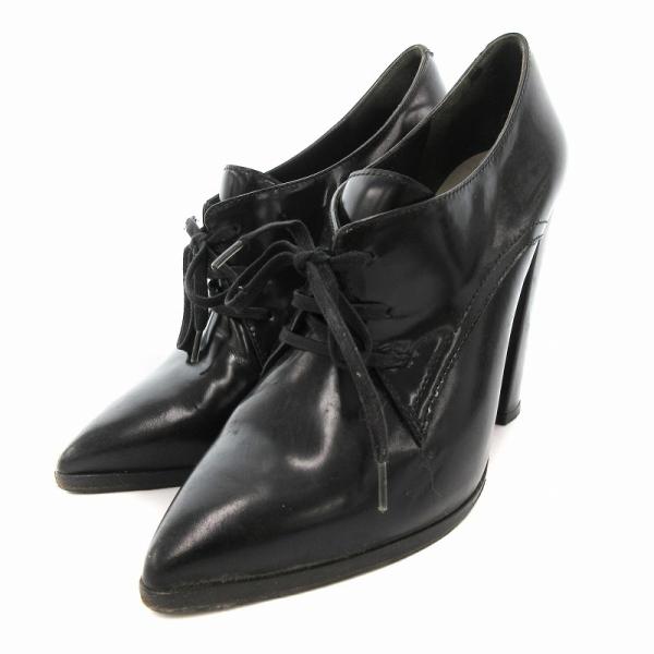 ゴールデングース GOLDEN GOOSE ブーティ レースアップ チャンキーヒール レザー 37 ...