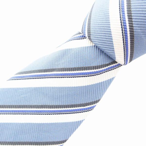 ダンヒル dunhill ネクタイ ビジネス レジメンタルストライプ 絹 シルク コットン混 青 ブ...
