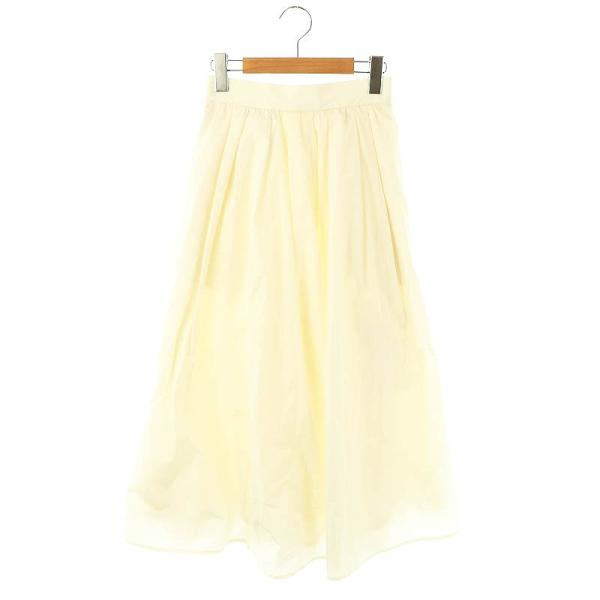 イエナ IENA 24AW メモリータフタフレアスカート ロング ミモレ 34 XS アイボリー /...