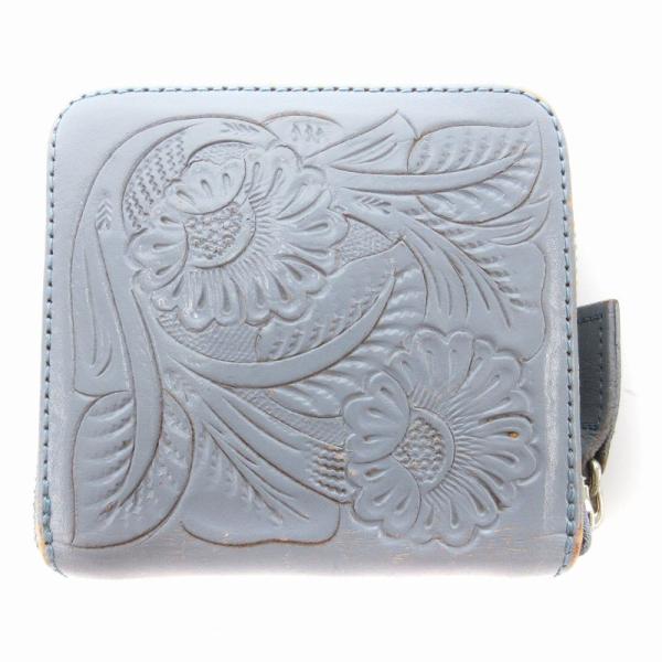 カービングトライブス Carving Tribes 二つ折り財布 ウォレット ラウンドジップ 花がら...