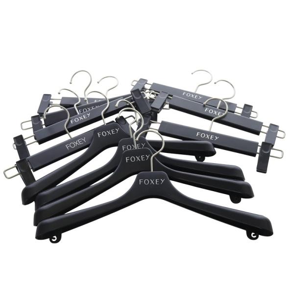 フォクシー FOXEY トップスハンガー4本 ボトムスハンガー7本セット ロゴ 黒 ブラック /SR...