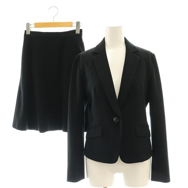 インディヴィ INDIVI テーラードジャケット スカート セットアップ スーツ 05 07 ブラッ...