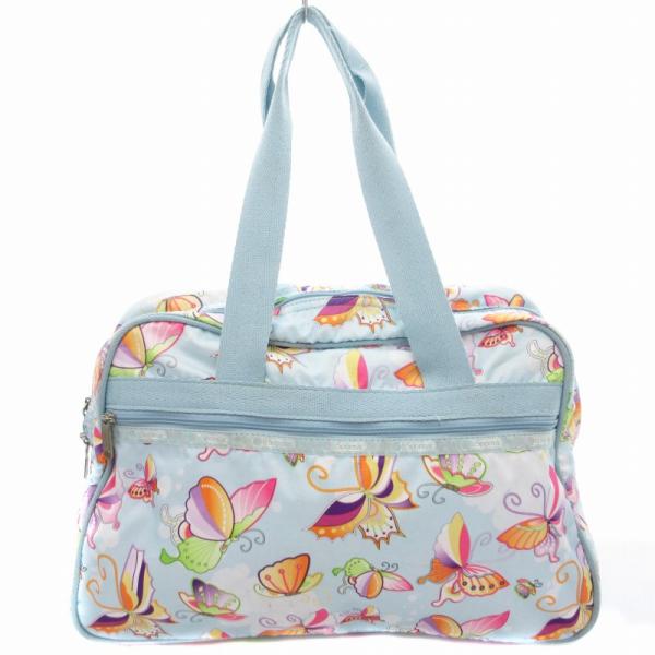 レスポートサック LesportSAC ボストンバッグ ハンド ナイロン 総柄 青系 /UD  レデ...