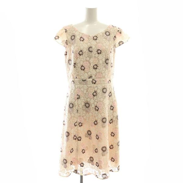 トッカ TOCCA ANEMONE FLOWER ドレス ワンピース ひざ丈 6 ピンク /AQ ■...