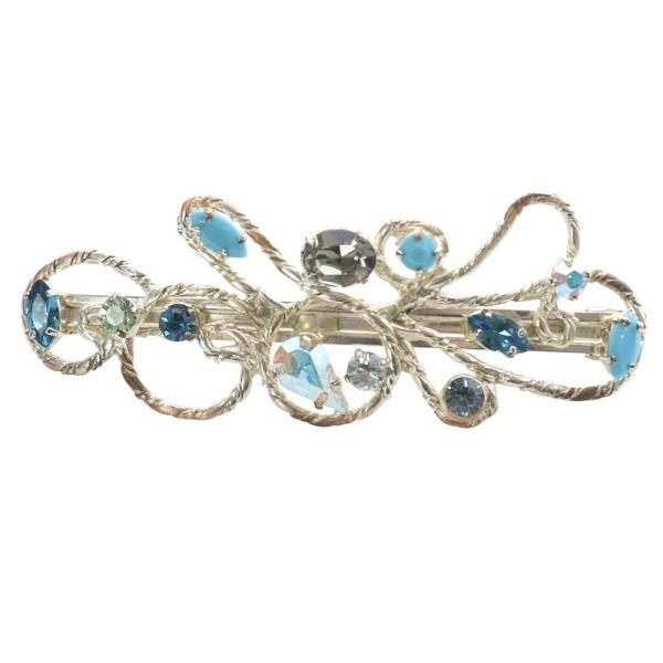 アッカ acca ビジュー バレッタ 青 ブルー シルバー色 /SR31 ■SH レディース