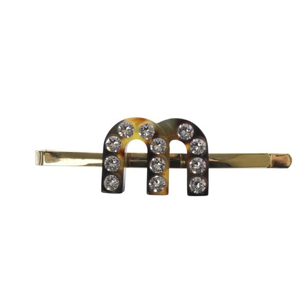 ミュウミュウ miumiu プレックス ヘアピン 茶色 ブラウン 5JF090 /SR12 ■OH ...