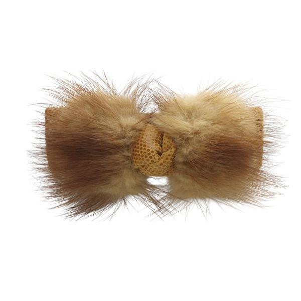 アレクサンドルドゥパリ Alexandre De Paris バレッタ ファー リボンモチーフ レザ...