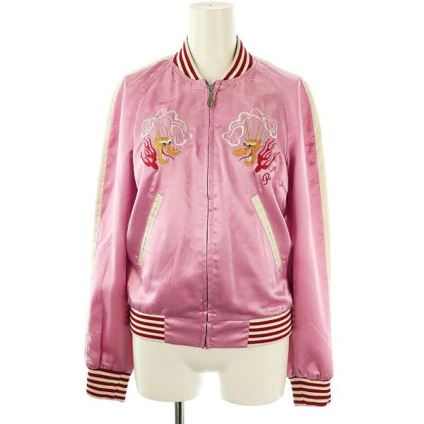 リプレイ REPLAY スカジャン ジャケット ブルゾン ジップアップ XS ピンク /NR ■OS...