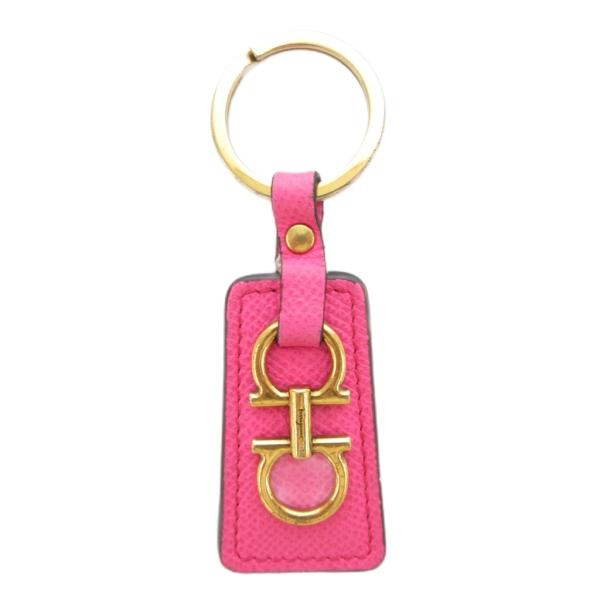 サルヴァトーレフェラガモ Salvatore Ferragamo キーリング チャーム レザー ガン...