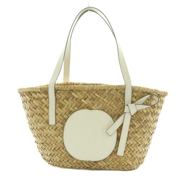 スナイデル SNIDEL ホーム HOME レザーリボンカゴバッグ 天然草木 F ベージュ /MI ...