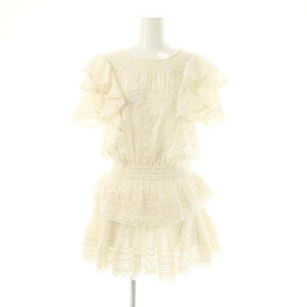 ラブシャックファンシー Love Shack Fancy スクエアネック ミニワンピ ステラドレス ...