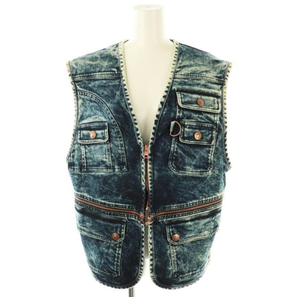 シーバイクロエ SEE BY CHLOE ジップアップ デニム ベスト 38 青 /MI ■OS レ...