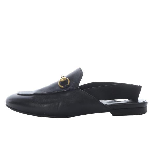 グッチ GUCCI エラスティックスリングバッグ ホースビットスリッパ レザー 36.5 ブラック ...