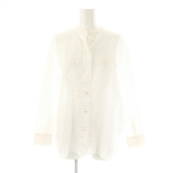 アマカ AMACA 刺繍プルオーバーブラウス シャツ リネン 36 ホワイト /ES ■OS レディ...