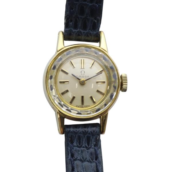 オメガ OMEGA ヴィンテージ カットガラス 手巻き 腕時計 ゴールド色 /YO1 ■SH レディ...