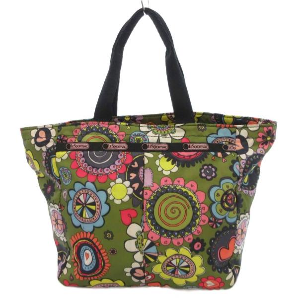 レスポートサック LesportSAC ミニトートバッグ 花がら カーキ /JS レディース