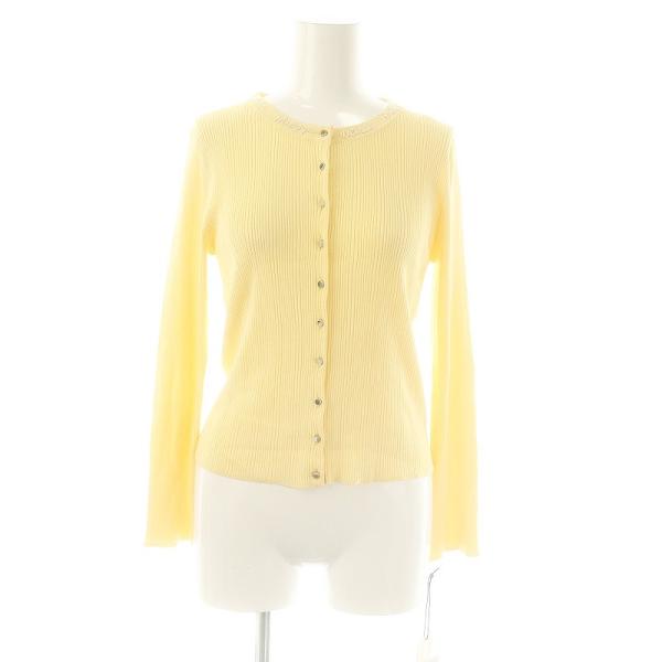 未使用品 グレースコンチネンタル GRACE CONTINENTAL ロゴリブニットカーディガン ク...