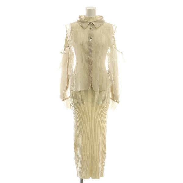 スナイデル SNIDEL シアートップスレイヤードニットワンピース マキシ ロング ブラウス F ア...