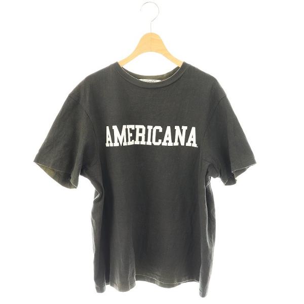 アメリカーナ AMERICANA ロゴ 半袖 カットソー Tシャツ グレー /AT ■OS レディー...