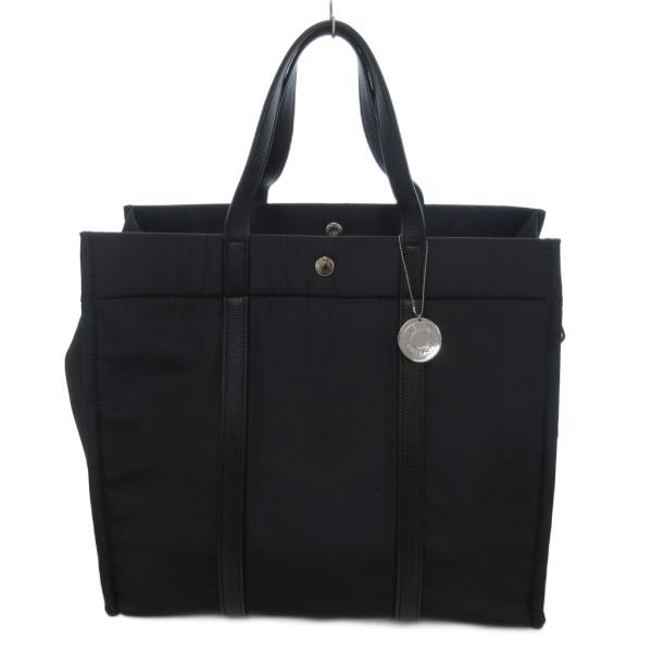 イエナ IENA ENFANT 2WAY トートバッグ ショルダー ナイロン ロゴ 黒 ブラック /...