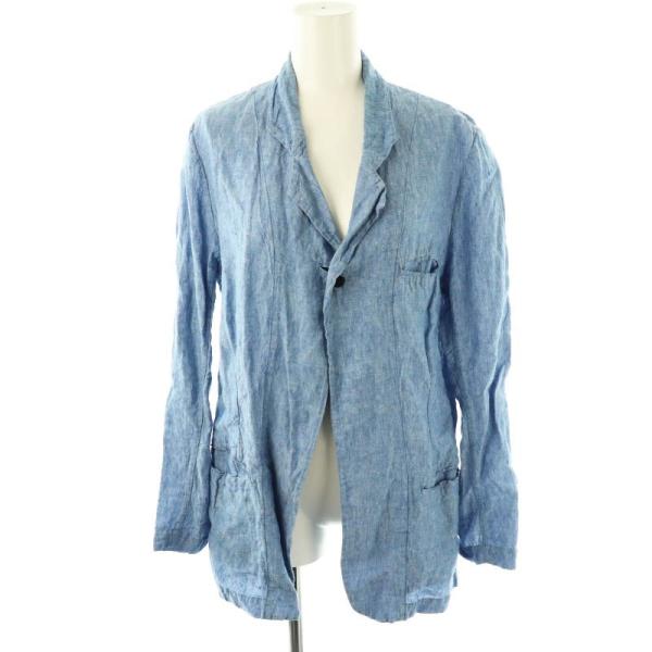 ダニエラグレジス DANIELA GREGIS リネン1Bジャケット テーラード ライトブルー /M...