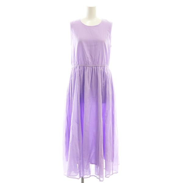 オペークドットクリップ 24SS フィット&amp;フレアドレス オーガニックコットン混 ワンピース マキシ...