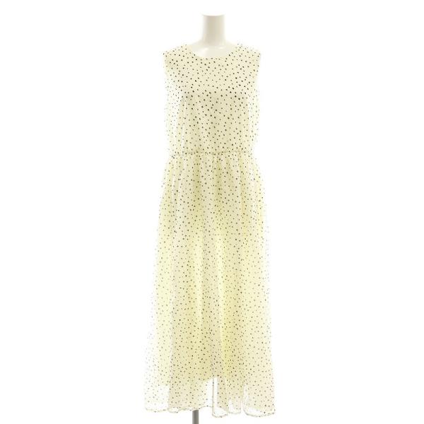 オペークドットクリップ 24SS フィット&amp;フレアドレス オーガニックコットン混 ワンピース マキシ...