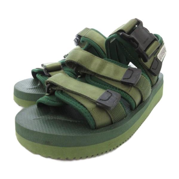 スイコック suicoke KISEE-V スポーツサンダル ベルクロ ロゴ 23cm 緑 グリーン...