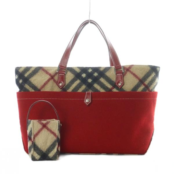 バーバリーブルーレーベル BURBERRY BLUE LABEL トートバッグ ウール ノバチェック...