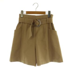 リランドチュール Rirandture 変形バックルキュロット ショートパンツ ベルト付 1 ベージュ /MY ■OS レディース